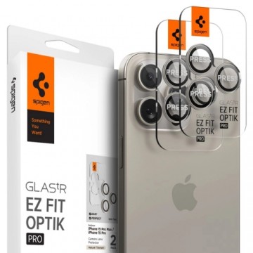 Spigen Optik.tR EZ Fit Camera Protector for iPhone 14 Pro | Pro Max | 15 Pro | Pro Max - natural titanium 2 pcs.