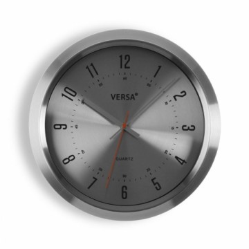 Wall Clock Versa Silver Metal Aluminium Quartz 6 x 35,5 x 35,5 cm