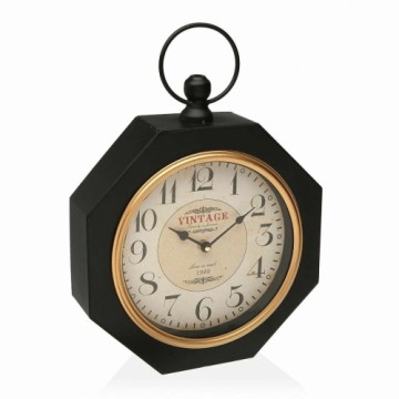 Wall Clock Versa bLACK Metal (28 x 8 x 40 cm)