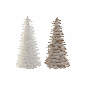 Christmas Tree Home ESPRIT White Golden Cardboard Feather 22 x 22 x 46 cm (2 Units)