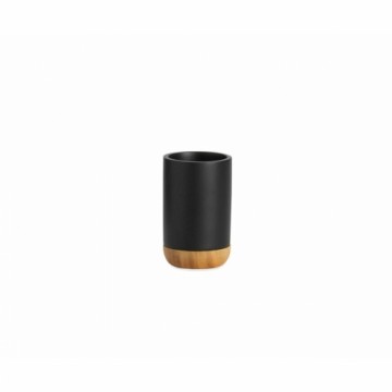 Toothbrush Holder Alexandra House Living Brown Black Bamboo Polyresin 7 x 11 x 7 cm