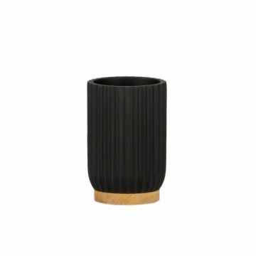 Toothbrush Holder Alexandra House Living Black Golden Polyresin 7 x 11 x 7 cm