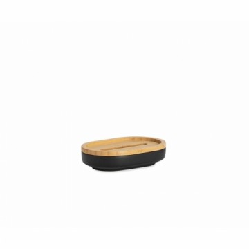 Soap dish Alexandra House Living Brown Black Bamboo Polyresin 8 x 3 x 13 cm