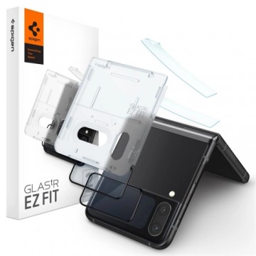 TEMPERED GLASS Spigen GLASS FC "EZ FIT" + HINGE FILM 2-PACK GALAXY WITH FLIP 4 BLACK