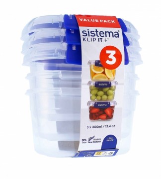 Sistema Klip It Plus Food Container Set 3x400ml