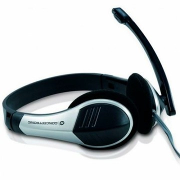 Наушники с микрофоном Conceptronic Allround Stereo Headset Чёрный Серебристый