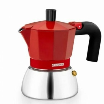 Italian Coffee Pot Monix INOX RED 3T Red