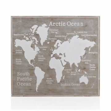 Headboard Alexandra House Living Natural 110 x 100 x 4 cm World Map