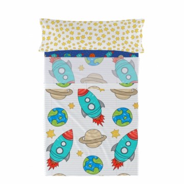 Bedding set HappyFriday Mr Fox Space Rocket Multicolour Single 2 Pieces