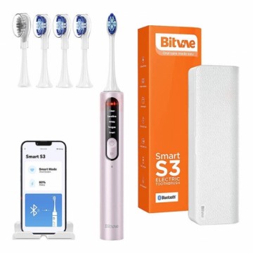 Bitvae Sonic toothbrush with app, tips set and travel etui S3 (pink)