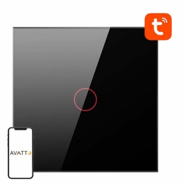 Smart Light Switch ZigBee Avatto LZTS02-EU-B1 1 Way No Neutral TUYA (black)