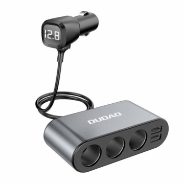 Dudao car charger 2x USB | 3x cigarette lighter splitter black (R1Pro black)