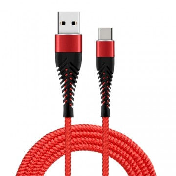 Fusion Accessories Кабель Fusion Fishbone USB-A - USB-C, 30 Вт | 3А | 1,5 м красный