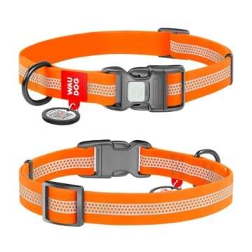 Collar WAUDOG Kakla siksna -Ūdensnecaurlaidīga ar QR pasi, atstar., pl. sprādze,S, 25-35 cm, oranža