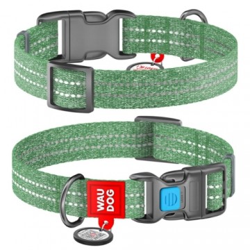 Collar WAUDOG Kakla siksna suņiem ar QR pasi, M, W 20mm, L 28-40 cm, Zaļa