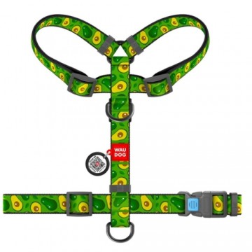 Collar WAUDOG Krūšu siksna-iemaukti suņiem ar QR pasi, "Avocado", S, W 15 mm, A=B 30-40 cm, 30-50cm