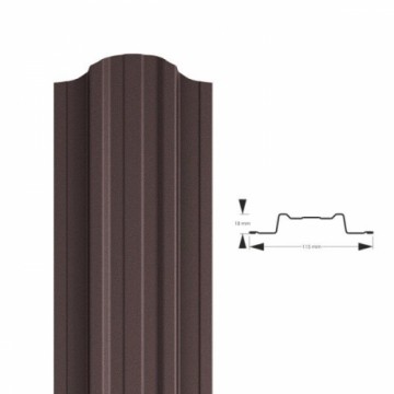 Profiled metal fence boards EMKA PSx2 RAL8017 (glossy polyester brown)