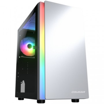 COUGAR | Purity RGB White | PC Case | Mini Tower / TG Front Panel with ARGB strip / 1 x ARGB Fan / 3mm TG Left Panel