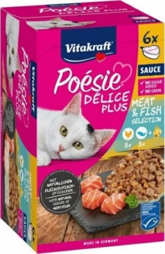 VITAKRAFT Poesie delice PLUS kurczak+łosoś - Przysmak dla kota - 6x85g