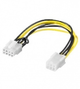 Goobay 93635 Power cable|adapter for PC graphics card; PCI-E|PCI Express; 6-pin to 8-pin  0.2m