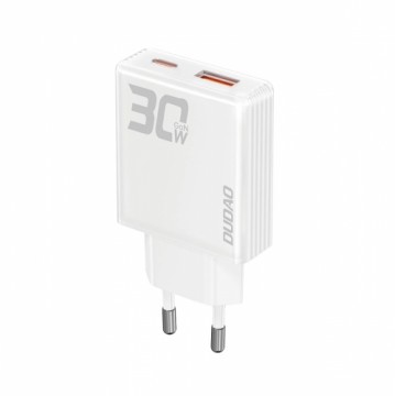 GaN Dudao A30EU 30W USB-A | USB-C Wall Charger - White