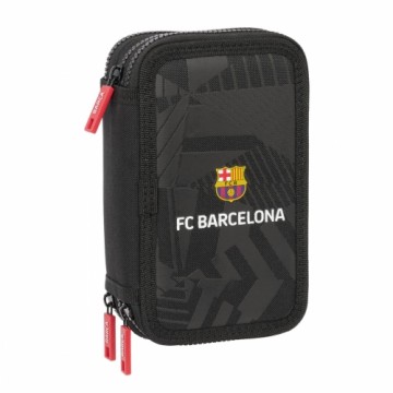 Тройной пенал F.C. Barcelona Black Чёрный 12,5 x 19,5 x 5,5 cm 37 Предметы