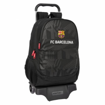 School Rucksack with Wheels F.C. Barcelona Black Black 32 x 44 x 16 cm