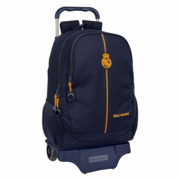 School Rucksack with Wheels Real Madrid C.F. 2nd Kit 24/25 Navy Blue 32 x 44 x 16 cm