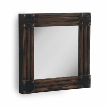 Hanging mirror Alexandra House Living Brown 57 x 57 x 6 cm