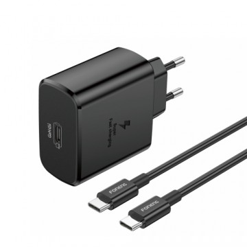 OEM Foneng Wall charger EU62 GaN - Type C - PD 45W with Type C to Type C cable black