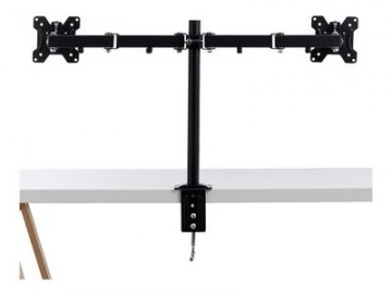 Lindy Dual Display Bracket w| Pole & Desk Clamp mounting kit - adjustable arm - for 2 monitors - black