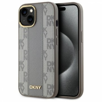 DKNY DKHMP15MPCPVSLE iPhone 15 Plus 6.7" beżowy|beige hardcase Leather Checkered Mono Pattern MagSafe