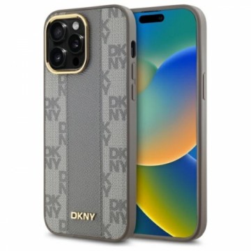 DKNY DKHMP14XPCPVSLE iPhone 14 Pro Max 6.7" beżowy|beige hardcase Leather Checkered Mono Pattern MagSafe