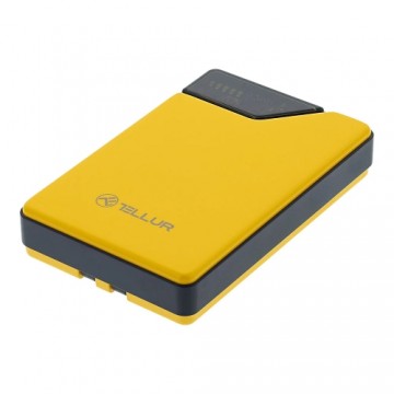 Tellur Power Bank 10000mAh, USB-C + Lightning cables built-in  yellow