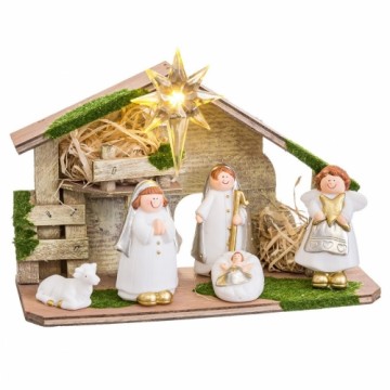 Christmas nativity set Multicolour Polyethylene MDF Wood 22,5 x 8,5 x 16,5 cm (5 Pieces)