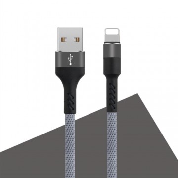 Maxlife MXUC-01 cable USB - Lightning 1,0 m 2A grey nylon