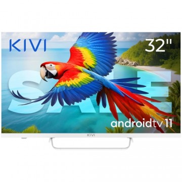 Kivi 32", White, HD 2k, Android TV 11, Black, 1920x1080, 60 Hz, AV1, Sound 2x8W, 26 kWh/1000h, Energy E, WiFi5G, BT5.1, 3xHDMI, 2xUSB, Blue Remote, Central stand, 24 months