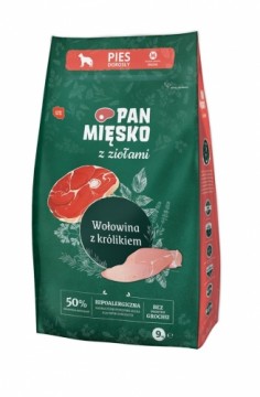 PAN MIĘSKO with herbs Beef with rabbit M - dry dog food - 9kg