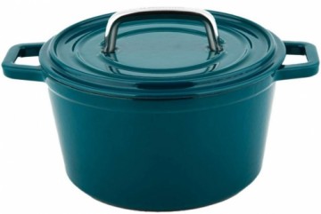 Cast iron pot CS Kochsysteme Alpen, 14 cm 085131, blue-green