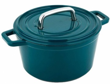 Cast iron pot CS Kochsysteme Alpen, 14 cm 085117, blue-green