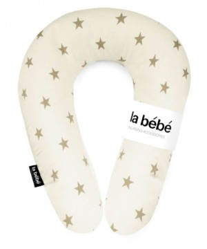 La Bebe™ Snug Nursing Maternity Pillow  Art.111352 White&Beige Stars Подковка для сна, кормления малыша 20x70cm