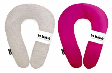 La Bebe™ Snug Cotton Nursing Maternity Pillow Art.85184 Oatmeal/Rasberry pakaviņš mazuļa barošanai / gulēšanai/pakaviņš grūtniecēm Mit.20x70см