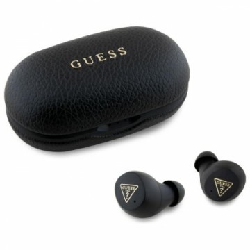 Guess słuchawki Bluetooth GUTWSPGTSPSK    TWS + stacja dokująca czarny|black Grained Classic Logo