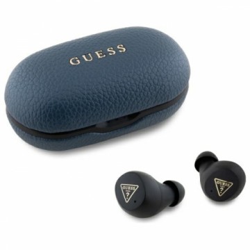 Guess słuchawki Bluetooth GUTWSPGTSPSB    TWS + stacja dokująca niebieski|blue Grained Classic Logo