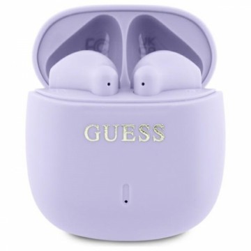 Guess słuchawki Bluetooth GUTWSJ14ESGU    TWS + stacja dokująca fioletowy|purple Printed Classic Logo