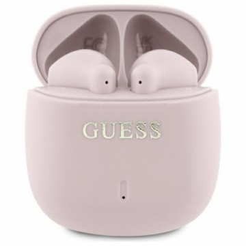 Guess słuchawki Bluetooth GUTWSJ14ESGP    TWS + stacja dokująca różowy|pink Printed Classic Logo