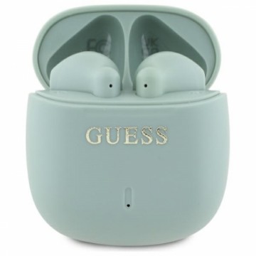 Guess słuchawki Bluetooth GUTWSJ14ESGN    TWS + stacja dokująca zielony|green Printed Classic Logo