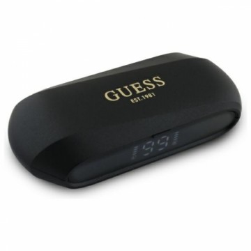 Guess słuchawki Bluetooth GUTWSC2MCDSK    TWS + stacja dokująca czarny|black Elongated Metalic Printed Logo