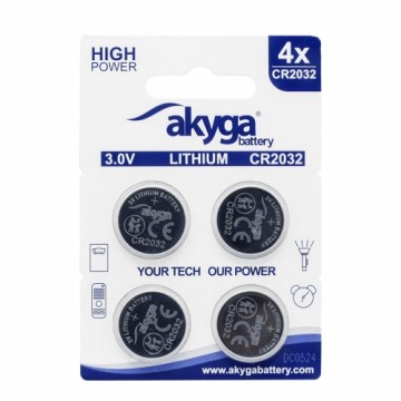 Lithum battery Akyga AKY2100 CR2032 Li-MnO2, 3V|210mAh 4pcs|blister