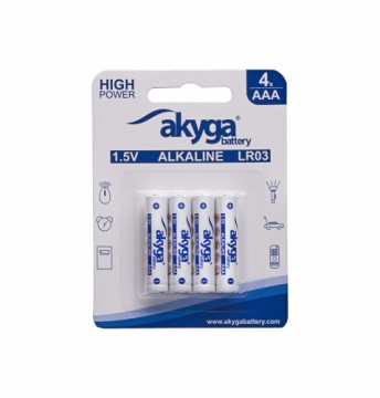 Alkaline battery Akyga AKY1971 AAA LR03 Zn-MnO2, 1.5V|1300mAh 4pcs|blister